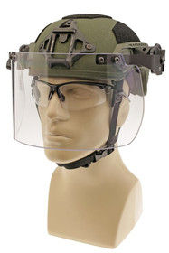 Paulson Manufacturing DK7-H .150-RC Rail-Mount tactical face shield for helmets features an optic lens and 6-inch length